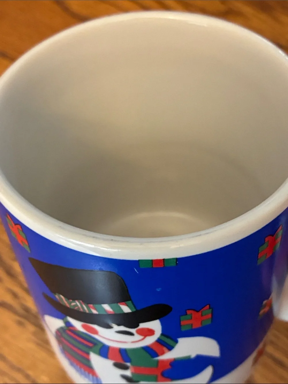 Classic Blue Snowman Holiday Mug